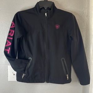 Girls Black Ariat Soft Shell Jacket, Sz M/10
